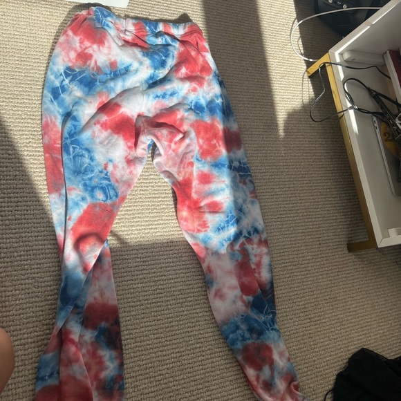 Aviator Nation Light Weight Hand Dyed Sweatpants- Tie Dye Red - Picture 5 of 5